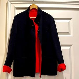 Reversable Cashmere/Wool Jacket | Red & Black | Super Soft | Size S